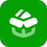 A bright green rounded square icon containing a white line-art illustration of an open moving box with a smaller box tucked inside it.