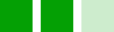 Three solid bright green squares arranged horizontally on a transparent checkered background.